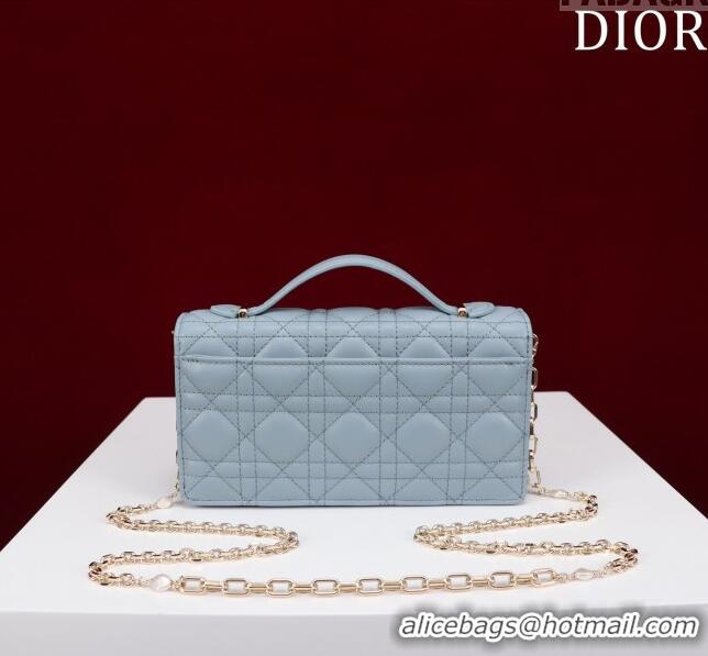 New Design Dior My Dior Mini Bag in Cannage Lambskin 0980 Blue 2024