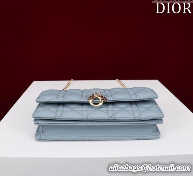 New Design Dior My Dior Mini Bag in Cannage Lambskin 0980 Blue 2024