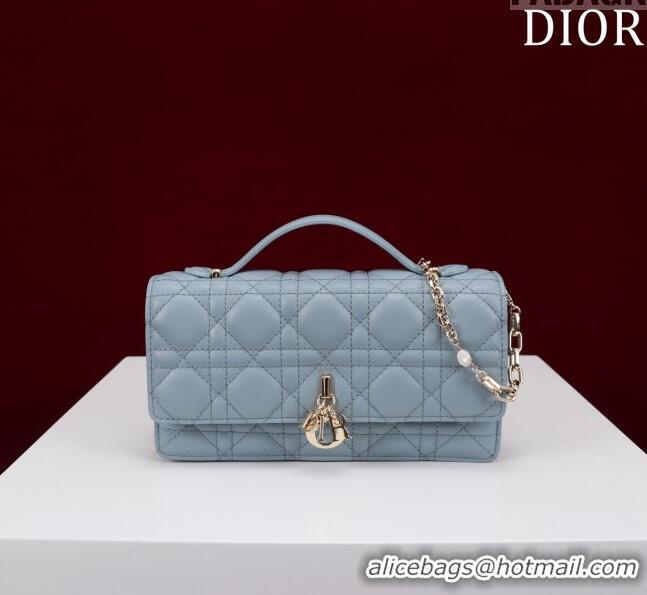 New Design Dior My Dior Mini Bag in Cannage Lambskin 0980 Blue 2024