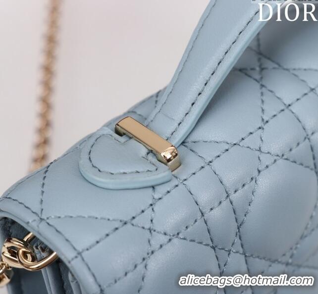 New Design Dior My Dior Mini Bag in Cannage Lambskin 0980 Blue 2024