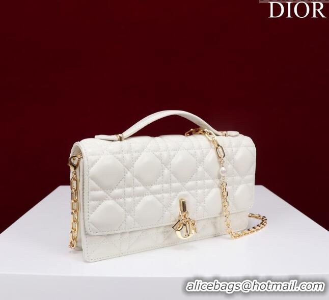 Popular Style Dior My Dior Mini Bag in Black Cannage Lambskin 0980 White 2024