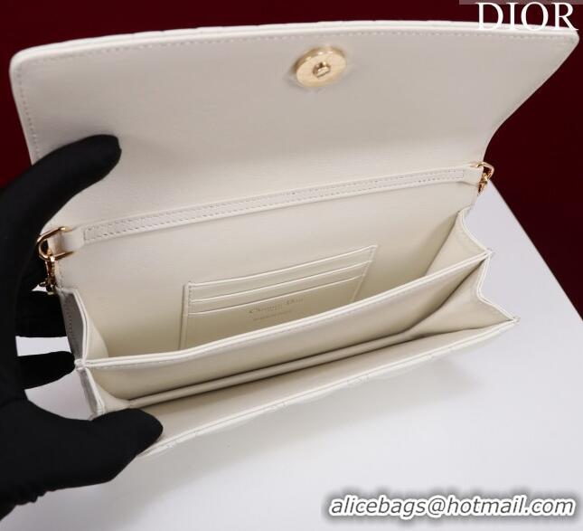 Popular Style Dior My Dior Mini Bag in Black Cannage Lambskin 0980 White 2024