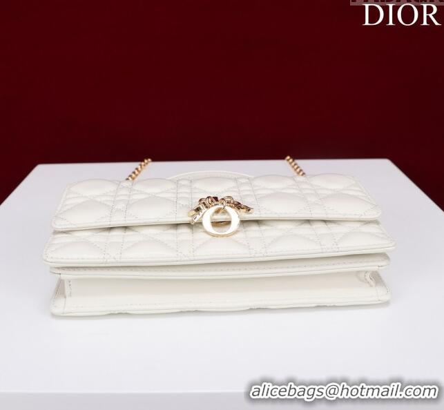 Popular Style Dior My Dior Mini Bag in Black Cannage Lambskin 0980 White 2024