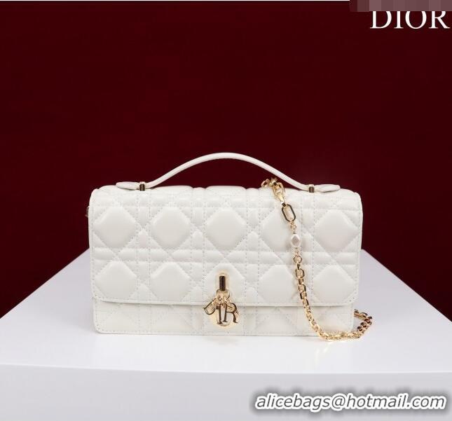 Popular Style Dior My Dior Mini Bag in Black Cannage Lambskin 0980 White 2024