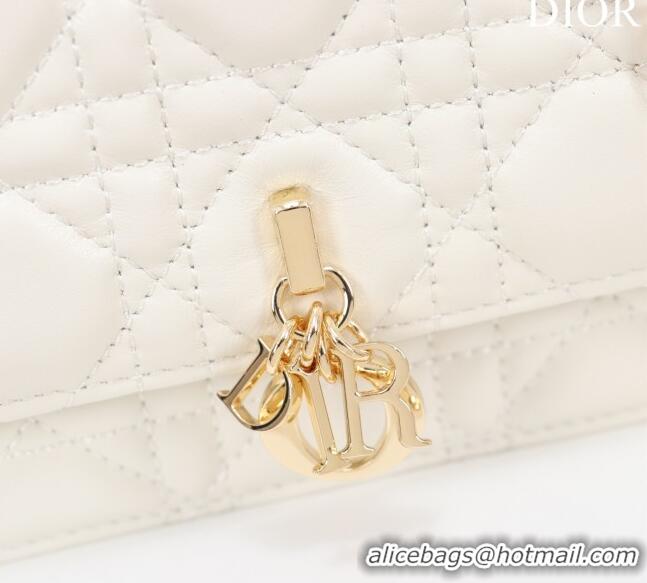 Popular Style Dior My Dior Mini Bag in Black Cannage Lambskin 0980 White 2024