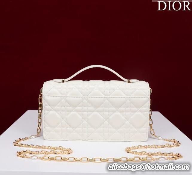 Popular Style Dior My Dior Mini Bag in Black Cannage Lambskin 0980 White 2024