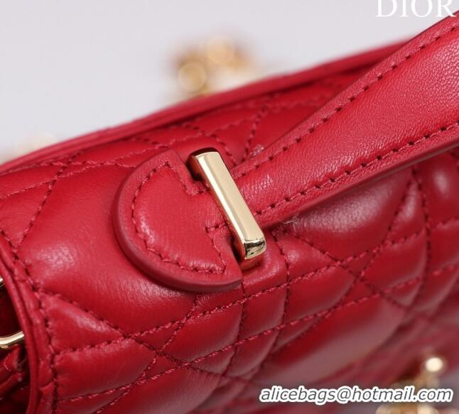 Good Product Dior My Dior Mini Bag in Cannage Lambskin 0980 Red 2024