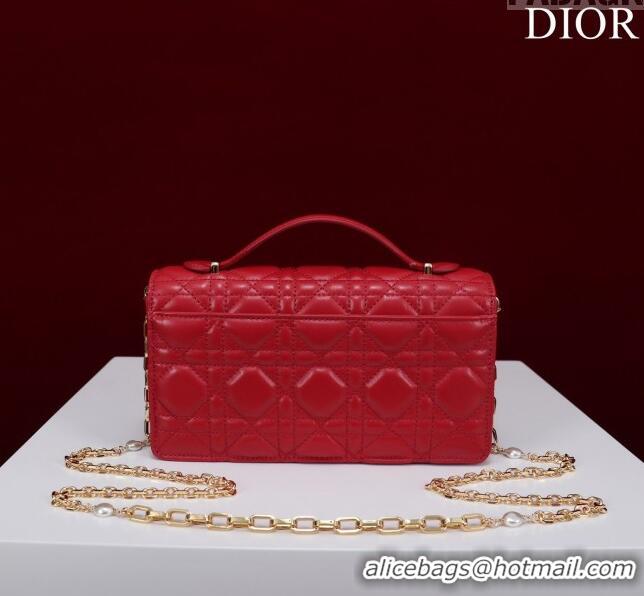 Good Product Dior My Dior Mini Bag in Cannage Lambskin 0980 Red 2024