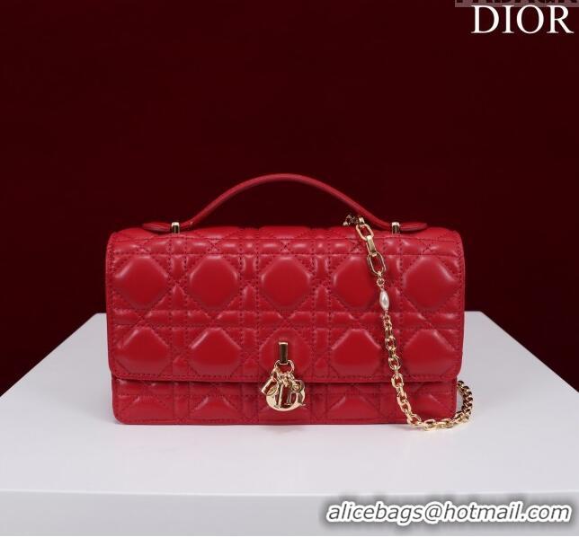 Good Product Dior My Dior Mini Bag in Cannage Lambskin 0980 Red 2024