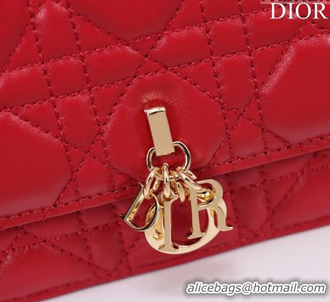 Good Product Dior My Dior Mini Bag in Cannage Lambskin 0980 Red 2024