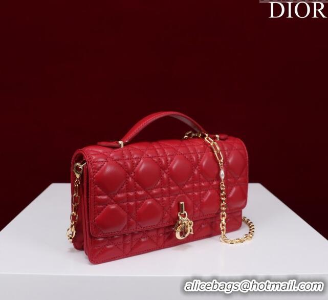 Good Product Dior My Dior Mini Bag in Cannage Lambskin 0980 Red 2024