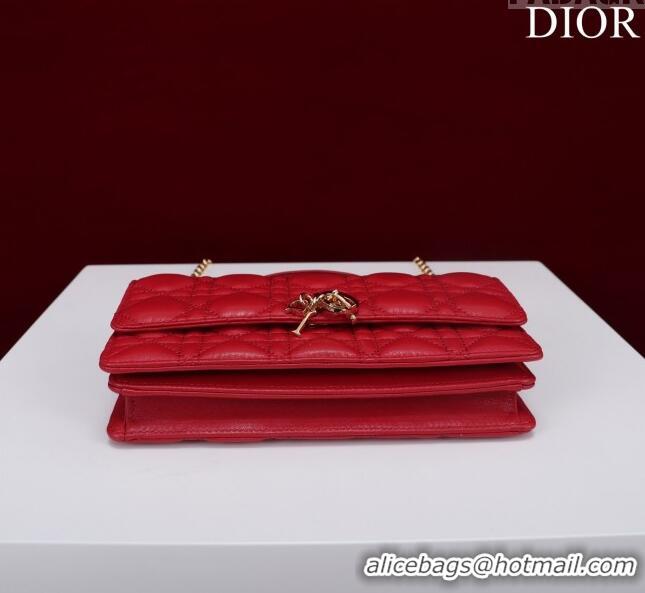 Good Product Dior My Dior Mini Bag in Cannage Lambskin 0980 Red 2024