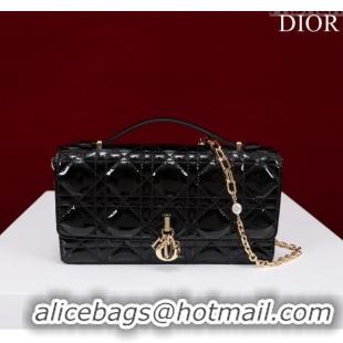 Inexpensive Dior My Dior Mini Bag in Patent Cannage Calfskin 0980 Black 2024