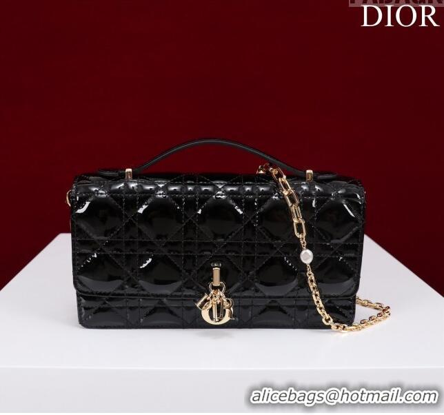 Inexpensive Dior My Dior Mini Bag in Patent Cannage Calfskin 0980 Black 2024