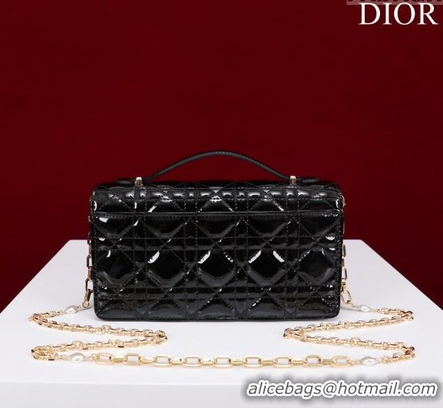 Inexpensive Dior My Dior Mini Bag in Patent Cannage Calfskin 0980 Black 2024