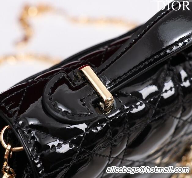 Inexpensive Dior My Dior Mini Bag in Patent Cannage Calfskin 0980 Black 2024