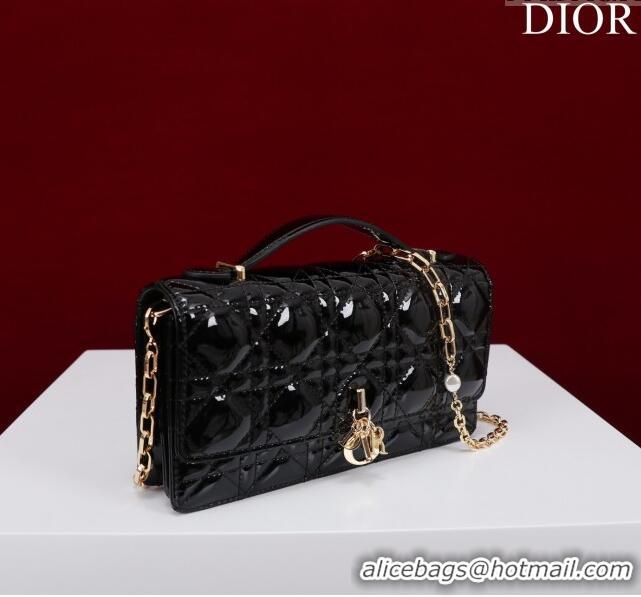 Inexpensive Dior My Dior Mini Bag in Patent Cannage Calfskin 0980 Black 2024