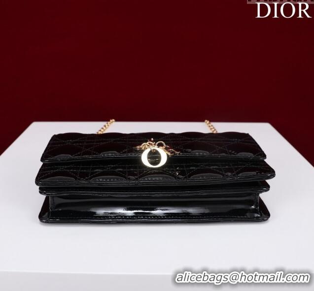 Inexpensive Dior My Dior Mini Bag in Patent Cannage Calfskin 0980 Black 2024