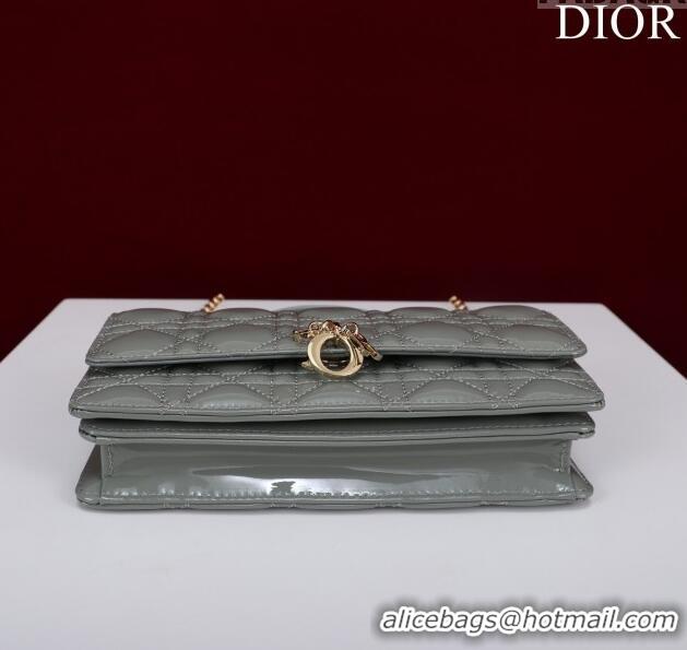 Reasonable Price Dior My Dior Mini Bag in Patent Cannage Calfskin 0980 Grey 2024