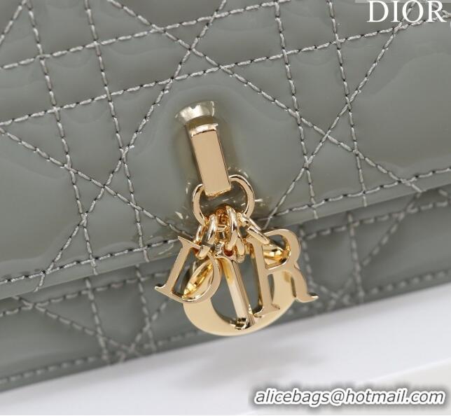 Reasonable Price Dior My Dior Mini Bag in Patent Cannage Calfskin 0980 Grey 2024