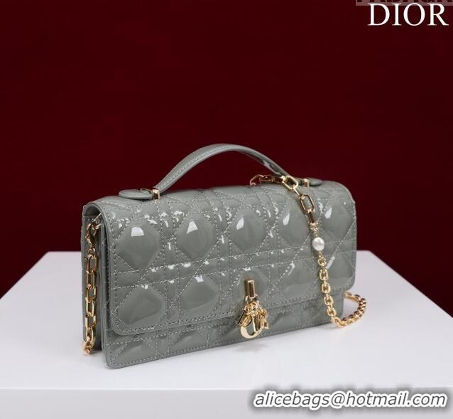 Reasonable Price Dior My Dior Mini Bag in Patent Cannage Calfskin 0980 Grey 2024