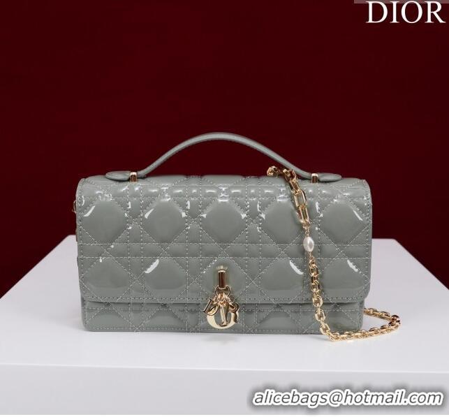 Reasonable Price Dior My Dior Mini Bag in Patent Cannage Calfskin 0980 Grey 2024