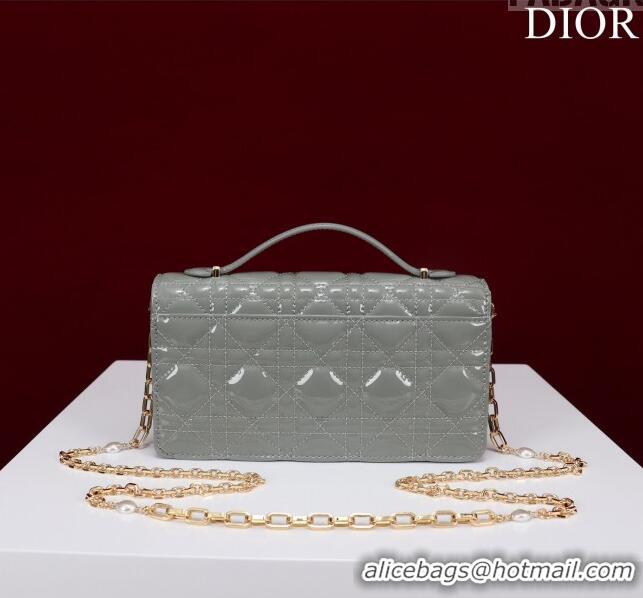 Reasonable Price Dior My Dior Mini Bag in Patent Cannage Calfskin 0980 Grey 2024