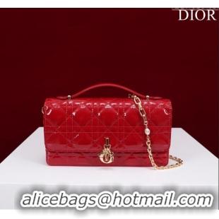 Top Quality Dior My Dior Mini Bag in Patent Cannage Calfskin 0980 Red 2024