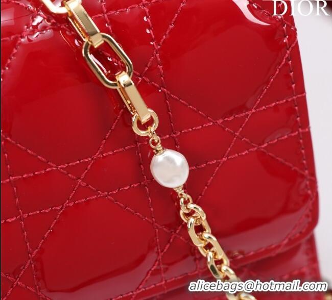 Top Quality Dior My Dior Mini Bag in Patent Cannage Calfskin 0980 Red 2024