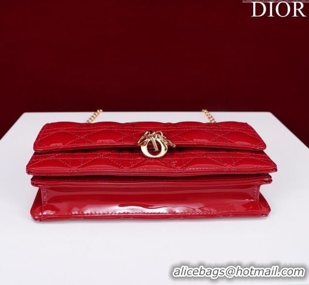 Top Quality Dior My Dior Mini Bag in Patent Cannage Calfskin 0980 Red 2024