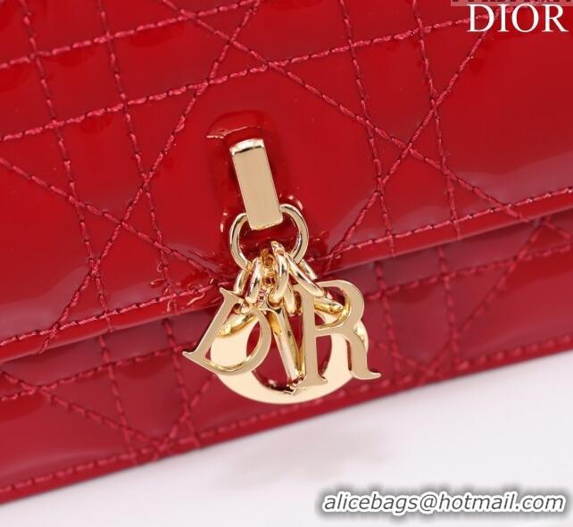 Top Quality Dior My Dior Mini Bag in Patent Cannage Calfskin 0980 Red 2024