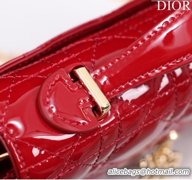 Top Quality Dior My Dior Mini Bag in Patent Cannage Calfskin 0980 Red 2024