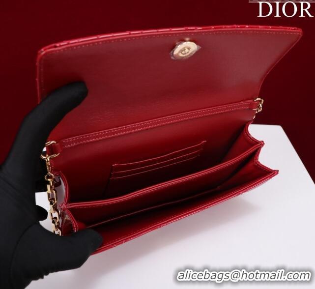 Top Quality Dior My Dior Mini Bag in Patent Cannage Calfskin 0980 Red 2024