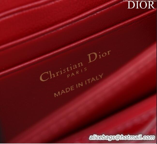 Top Quality Dior My Dior Mini Bag in Patent Cannage Calfskin 0980 Red 2024