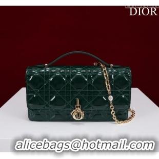 Reasonable Price Dior My Dior Mini Bag in Patent Cannage Calfskin 0980 Green 2024