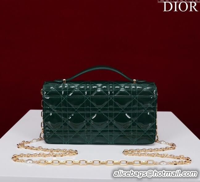 Reasonable Price Dior My Dior Mini Bag in Patent Cannage Calfskin 0980 Green 2024