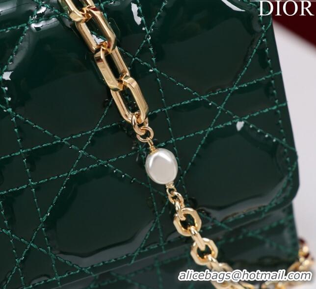 Reasonable Price Dior My Dior Mini Bag in Patent Cannage Calfskin 0980 Green 2024