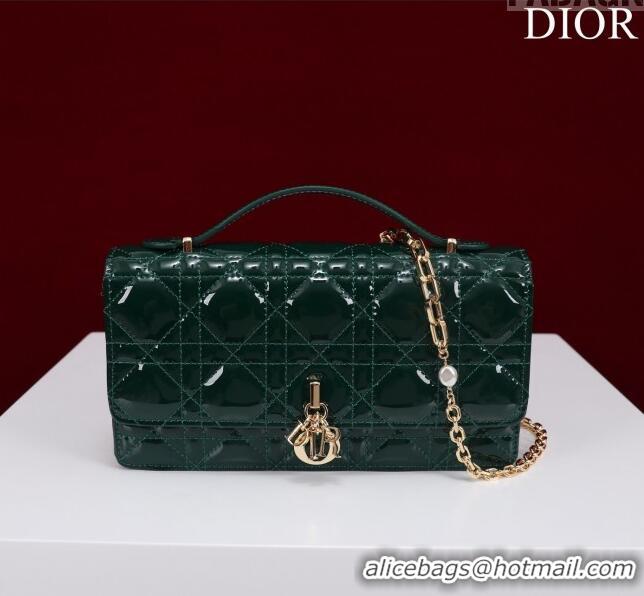 Reasonable Price Dior My Dior Mini Bag in Patent Cannage Calfskin 0980 Green 2024