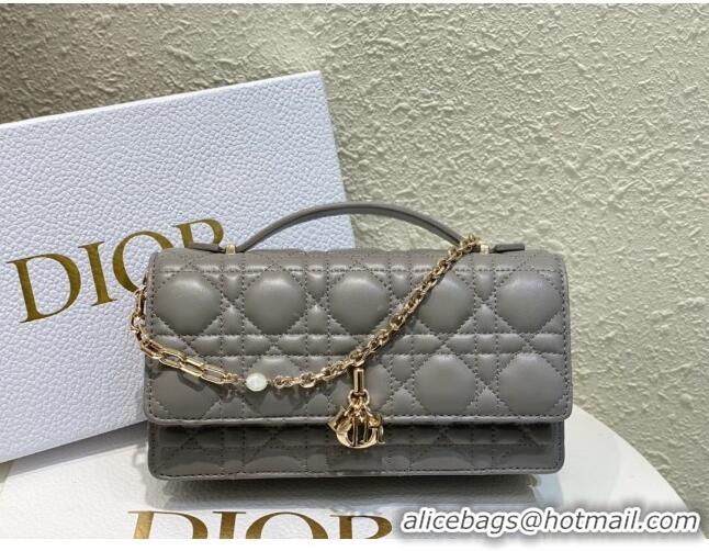 Reasonable Price Dior My Dior Mini Bag in Cannage Lambskin 0980 Grey 2024