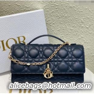 Most Popular Dior My Dior Mini Bag in Cannage Lambskin 0980 Navy Blue 2024