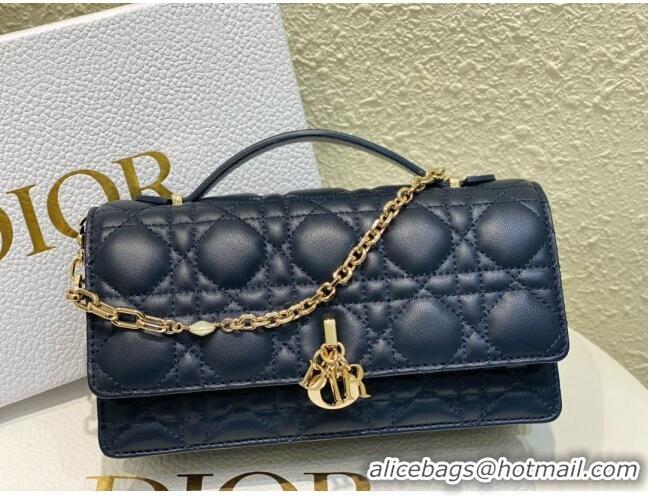 Most Popular Dior My Dior Mini Bag in Cannage Lambskin 0980 Navy Blue 2024