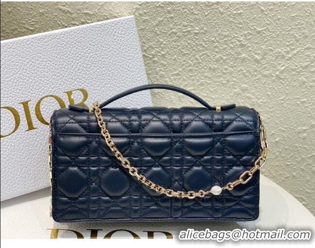 Most Popular Dior My Dior Mini Bag in Cannage Lambskin 0980 Navy Blue 2024