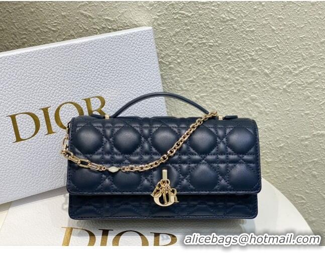 Most Popular Dior My Dior Mini Bag in Cannage Lambskin 0980 Navy Blue 2024