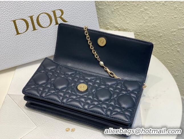 Most Popular Dior My Dior Mini Bag in Cannage Lambskin 0980 Navy Blue 2024