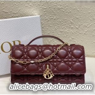 Top Quality Dior My Dior Mini Bag in Cannage Lambskin 0980 Burgundy 2024