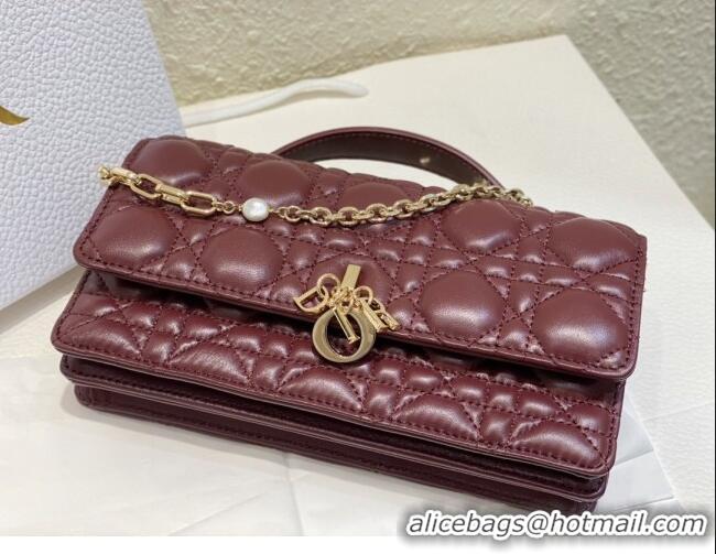 Top Quality Dior My Dior Mini Bag in Cannage Lambskin 0980 Burgundy 2024