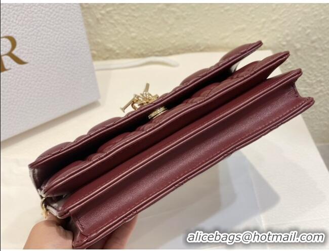 Top Quality Dior My Dior Mini Bag in Cannage Lambskin 0980 Burgundy 2024