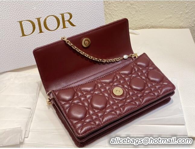 Top Quality Dior My Dior Mini Bag in Cannage Lambskin 0980 Burgundy 2024