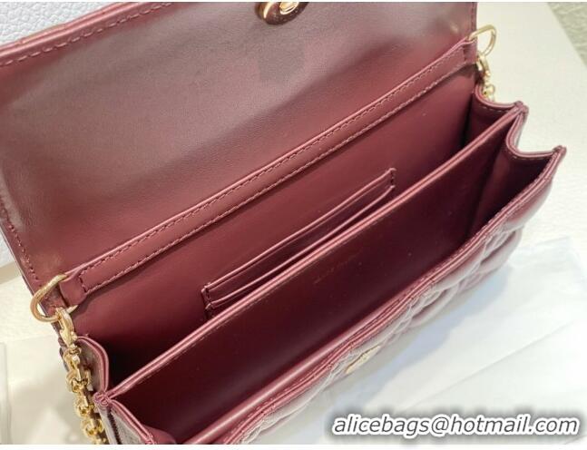 Top Quality Dior My Dior Mini Bag in Cannage Lambskin 0980 Burgundy 2024