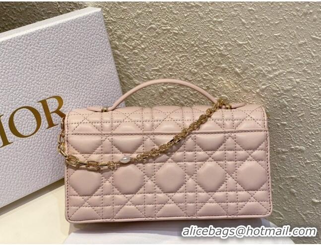 Luxurious Dior My Dior Mini Bag in Cannage Lambskin 0980 Powder Pink 2024